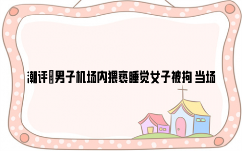 潮评|男子机场内猥亵睡觉女子被拘 当场痛哭流涕令人瞠目结舌!