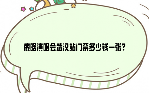 鹿晗演唱会武汉站门票多少钱一张？