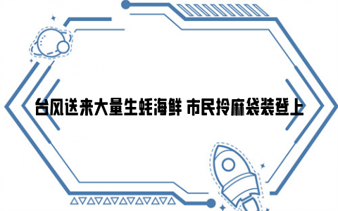 台风送来大量生蚝海鲜 市民拎麻袋装登上热搜,什么情况?