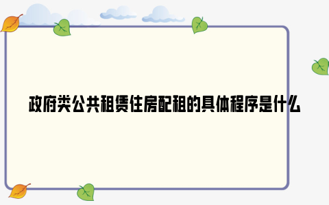 政府类公共租赁住房配租的具体程序是什么？