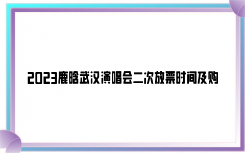 2023鹿晗武汉演唱会二次放票时间及购票入口