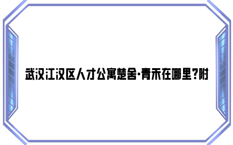 武汉江汉区人才公寓楚舍·青禾在哪里?附区位图