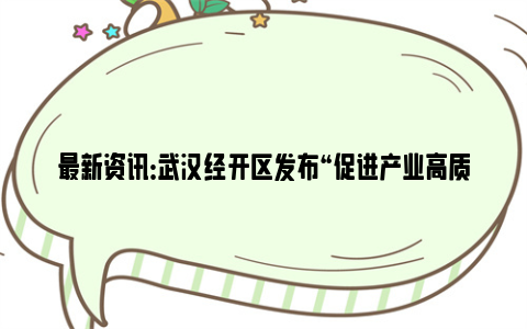 最新资讯：武汉经开区发布“促进产业高质量发展8条措施”