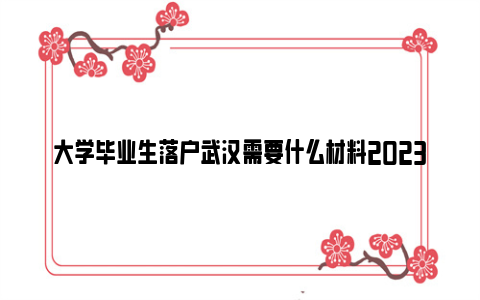 大学毕业生落户武汉需要什么材料2023