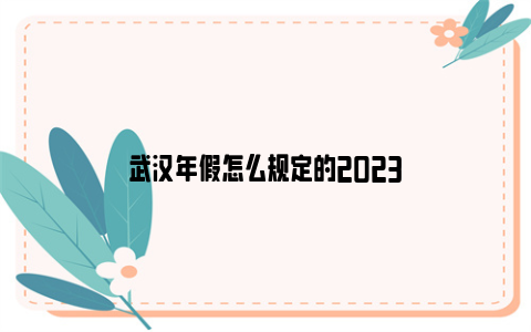 武汉年假怎么规定的2023