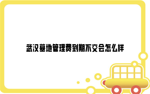 武汉墓地管理费到期不交会怎么样