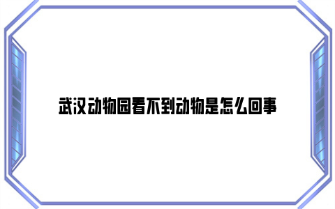 武汉动物园看不到动物是怎么回事