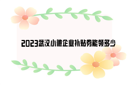 2023武汉小微企业补贴券能领多少