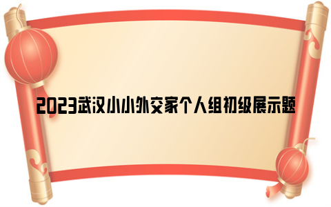 2023武汉小小外交家个人组初级展示题目及规则