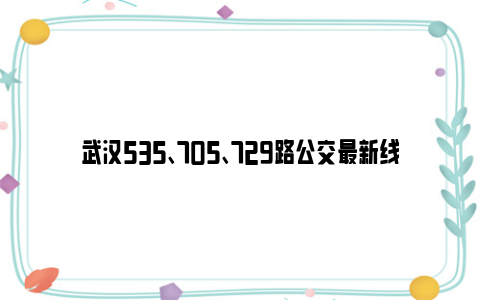 武汉535、705、729路公交最新线路走向