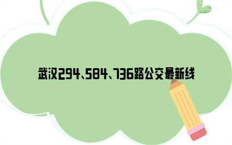 武汉294、584、736路公交最新线路走向