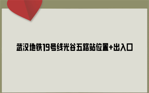 武汉地铁19号线光谷五路站位置+出入口+周边公交+周边建筑