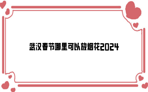 武汉春节哪里可以放烟花2024