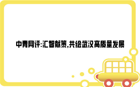 中青网评:汇智献策，共绘武汉高质量发展新篇章