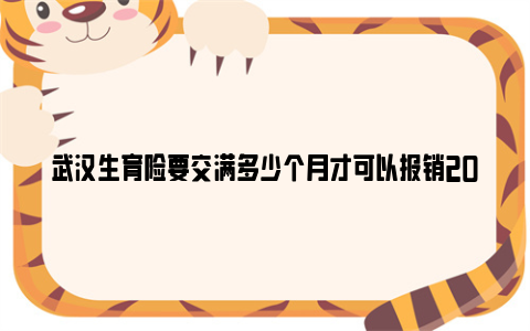 武汉生育险要交满多少个月才可以报销2024