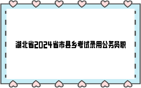 湖北省2024省市县乡考试录用公务员职位取消和改报公告