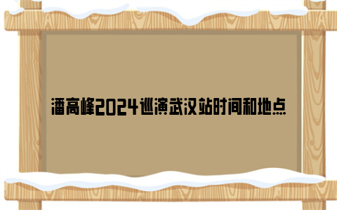 潘高峰2024巡演武汉站时间和地点