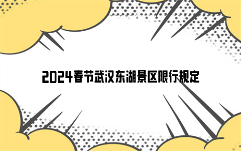 2024春节武汉东湖景区限行规定