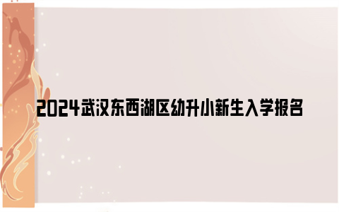 2024武汉东西湖区幼升小新生入学报名时间及日程表