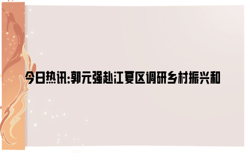 今日热讯：郭元强赴江夏区调研乡村振兴和春耕备耕工作：切实抓好春耕生产，提升产业发展水平，扎实推进农业农村现代化