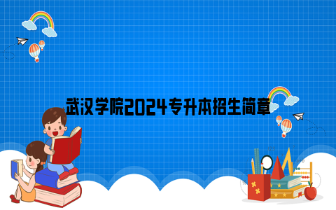 武汉学院2024专升本招生简章