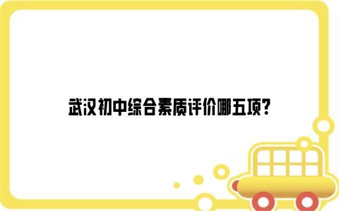 武汉初中综合素质评价哪五项？