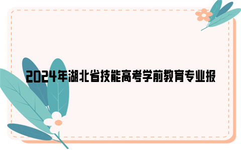 2024年湖北省技能高考学前教育专业报名时间+报名入口+缴费方式