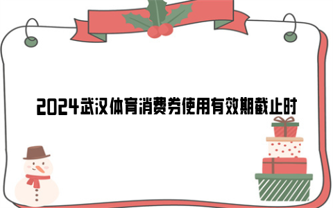 2024武汉体育消费券使用有效期截止时间