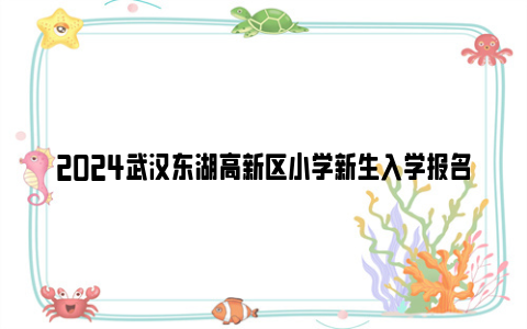 2024武汉东湖高新区小学新生入学报名时间+审核时间+入学时间