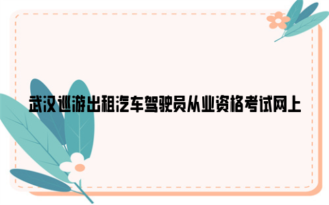 武汉巡游出租汽车驾驶员从业资格考试网上报名入口+报名流程