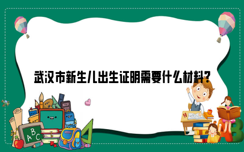 武汉市新生儿出生证明需要什么材料？