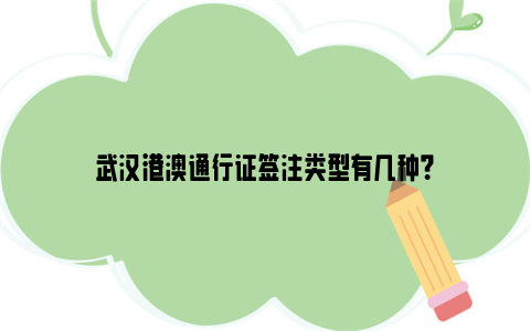 武汉港澳通行证签注类型有几种？