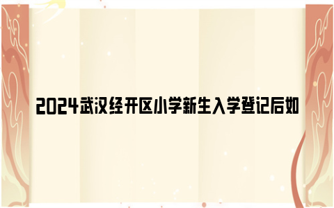 2024武汉经开区小学新生入学登记后如何进行分配？