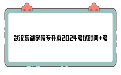 武汉东湖学院专升本2024考试时间+考试地点+成绩查询时间