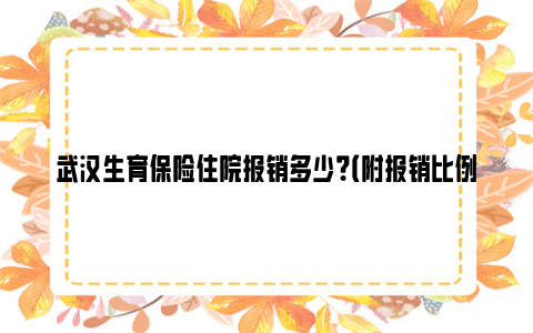 武汉生育保险住院报销多少？（附报销比例）