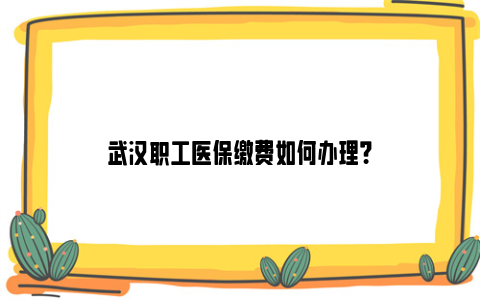 武汉职工医保缴费如何办理？