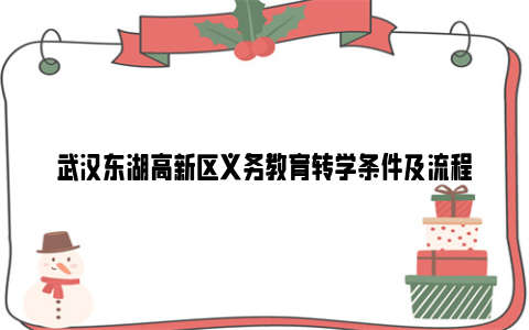 武汉东湖高新区义务教育转学条件及流程