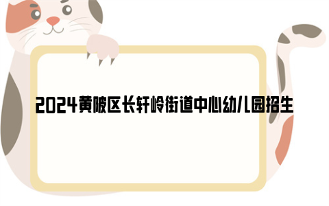 2024黄陂区长轩岭街道中心幼儿园招生公告