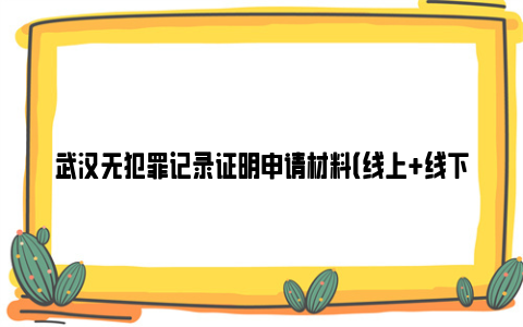 武汉无犯罪记录证明申请材料（线上+线下）