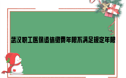 武汉职工医保退休缴费年限不满足规定年限补缴金额