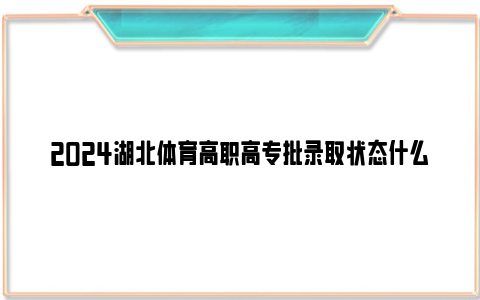 2024湖北体育高职高专批录取状态什么时候公布出来？